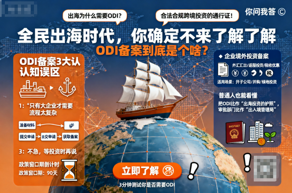 全民出海时代，你确定不来了解了解ODI备案到底是个啥？