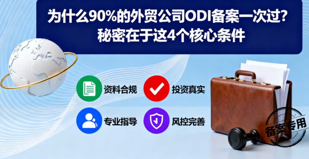 为什么90%的外贸公司ODI备案一次过？秘密在于这4个核心条件